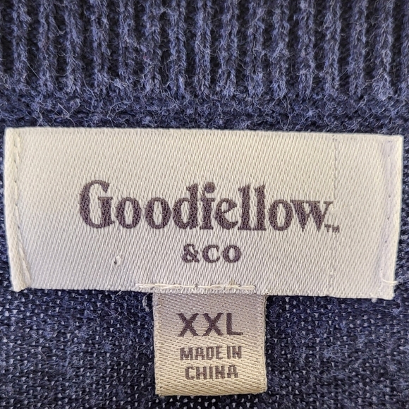 Goodfellow 1/4 Button Sweater in Navy Blue size XXL - Picture 3 of 4